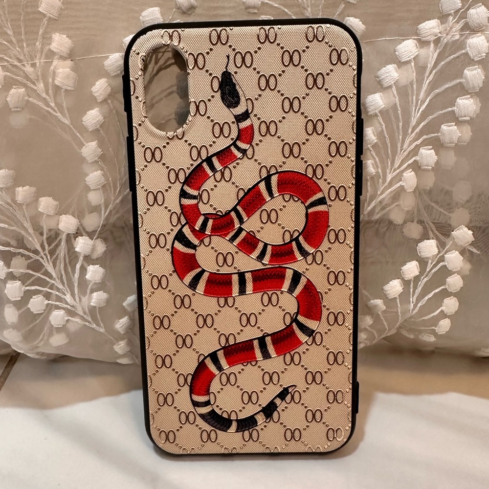 iPhone X case with red snake